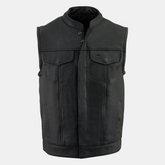 Dual Closure Open Neck Motorcycle Rider Vest